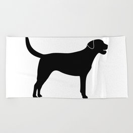 Black Labrador Retriever Silhouette #society6 #decor #buyart #artprint Beach Towel