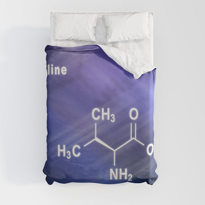 Valine (l-valine, Val, V) amino acid, chemical structure Duvet Cover