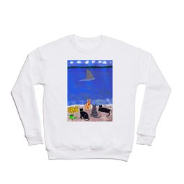 Cats on the Beach Crewneck Sweatshirt