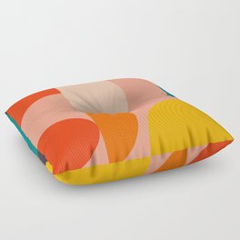geometry shape mid century organic blush curry teal Floor Pillow