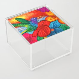 Vibrant Spring Hummingbird Acrylic Box