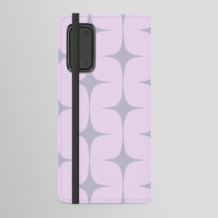 Scandinavian Mid-century Design Pattern in Purple  Android Wallet Case