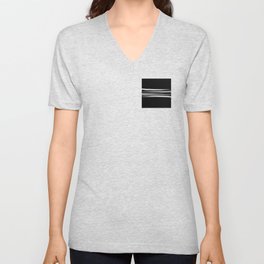 Inkaa - Black and White Colourful Summer Retro Ink Stripes Design V Neck T Shirt