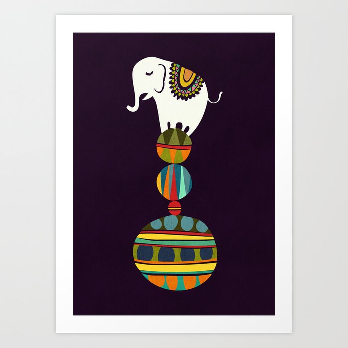 Elephant Circus Art Print
