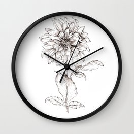 Dahlia Solo Inked Wall Clock