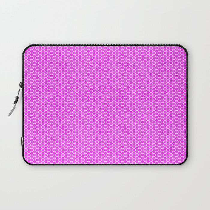 Large Hot Pink Honeycomb Bee Hive Geometric Hexagonal Design Laptop Sleeve