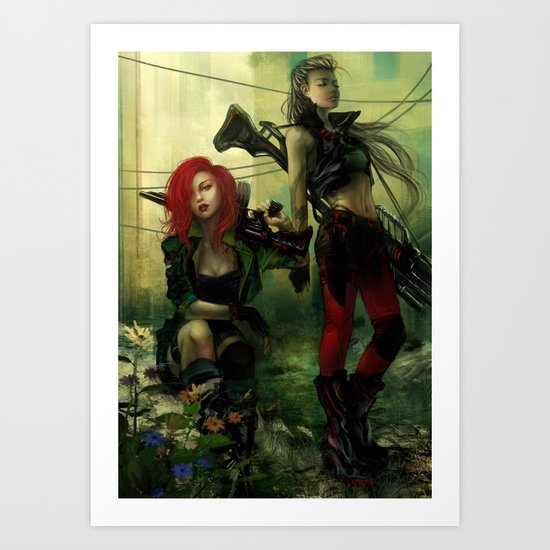 Hot pepper - Sci-fi soldier girls with weapons Art Print