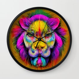 Psychedelic Lion Wall Clock