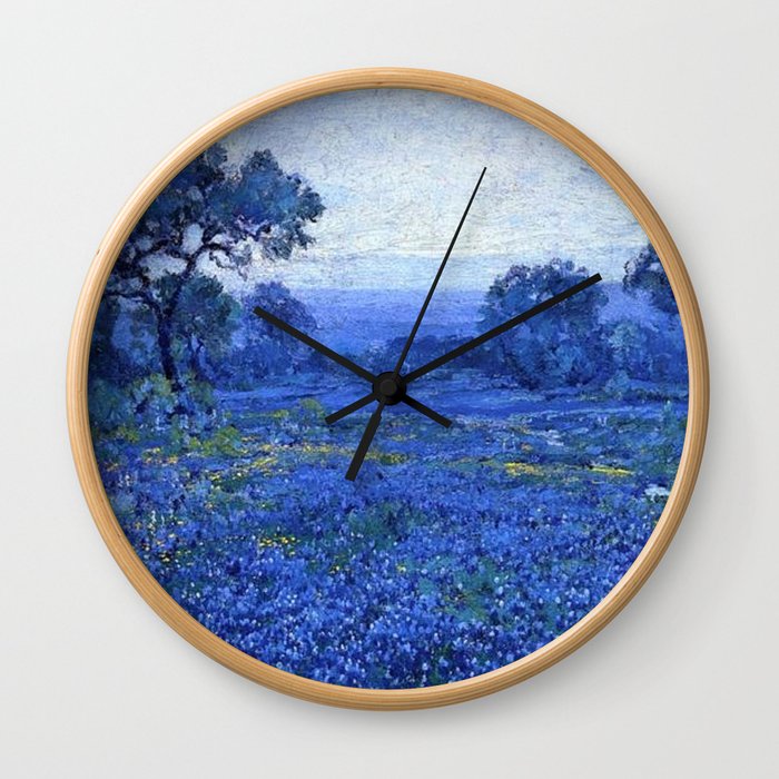 Bluebonnet pastoral scene landscape painting by Robert Julian Onderdonk Wall Clock
