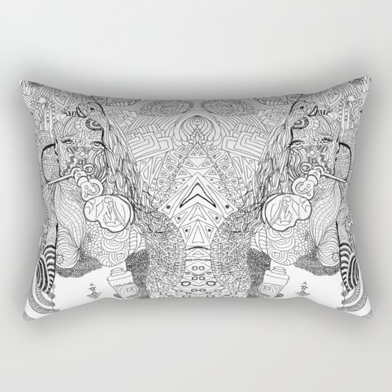 Girl Blowing Bubbles Rectangular Pillow