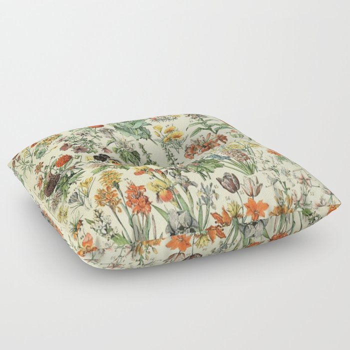 Adolphe Millot Vintage Fleurs Flower 1909 Floor Pillow
