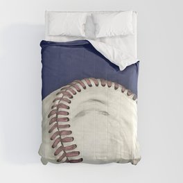 Vintage Distressed Baseball Art Navy Blue Comforter