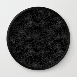 Dead of Night Cobwebs Wall Clock | Illustration, Web, Graphicdesign, Illustrated, Drawing, Cobwebs, Gothic, Gray, Digital, Outline 
