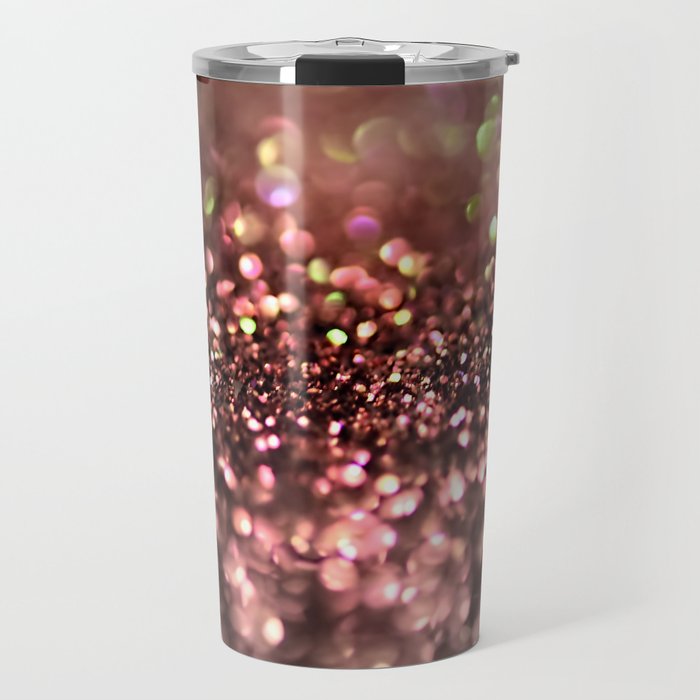 Copper gray and black shiny glitter print - Sparkle Luxury Backdrop Travel Mug