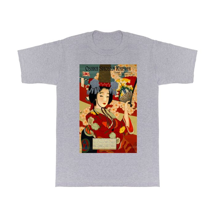 Japanese Woman in Kimono - Vintage Poster T Shirt