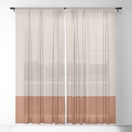 Minimalist Solid Color Block 1 in Putty and Clay Sheer Curtain | Tones, Graphicdesign, Pattern, Solid, Color Block, Simple, Taupe, Colorblock, Colors, Clay 