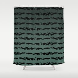 Cat Runnig Cycle Pattern Shower Curtain