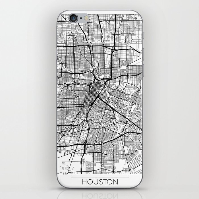 Houston Map White iPhone Skin