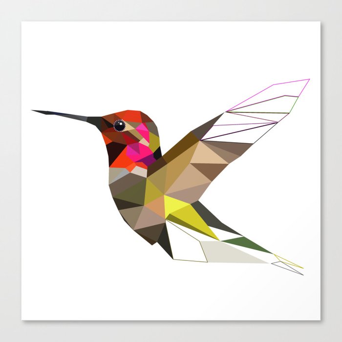 Pink Hummingbird Portrait Canvas Print By Peraboom Society6