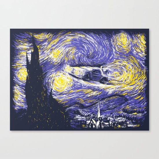 Starry Delorean Canvas Print