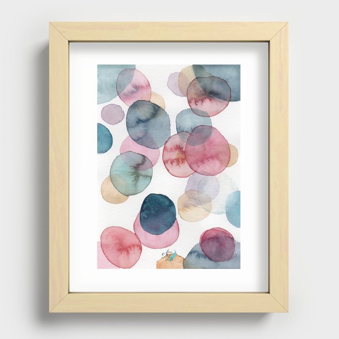 Watercolor Bubbles Recessed Framed Print