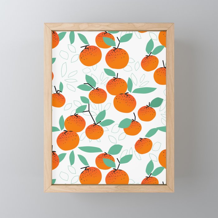 Oranges on White Framed Mini Art Print