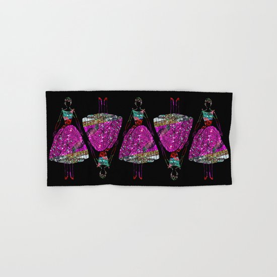 Audrey OZ Stardust Pink Glitter Dress Hand & Bath Towel