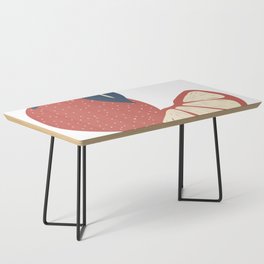 Retro vintage strawberry & orange Shapes Design 04, Modern Art V2 Coffee Table