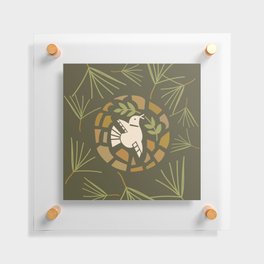 Green Pine Forest Peace Dove Floating Acrylic Print