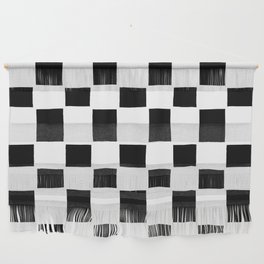 Tipsy checker in black and white Wall Hanging