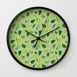 Avocado Green Pattern Wall Clock