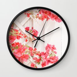 Bougainvillea in Pink | Colorful Flowers in the South of France | Floral Europe Travel Photography Wall Clock