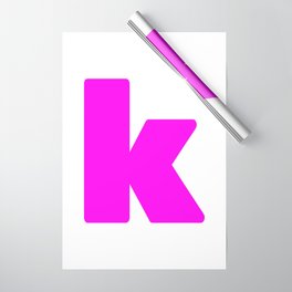 k (Magenta & White Letter) Wrapping Paper