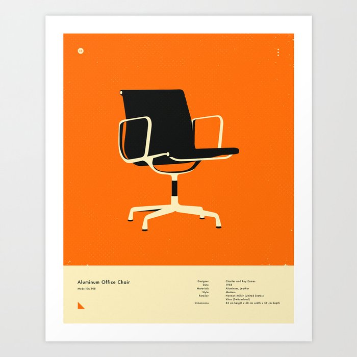 Aluminum Office Chair 1958 Art Print By Jazzberryblue Society6