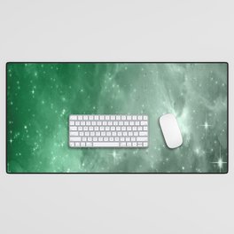 Green Grey Galaxy space Desk Mat