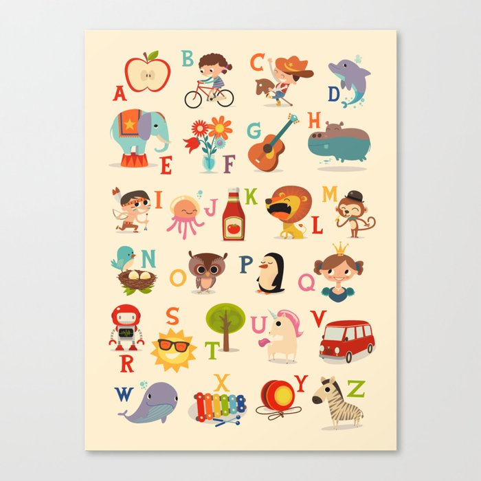 Alphabet for kids Canvas Print