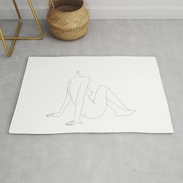 Nude Figure Illustration - Natalia Area & Throw Rug