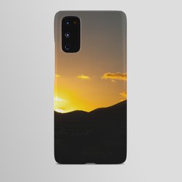Color photo of mountain sunset with film strip decoretion Android Case