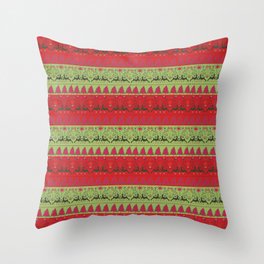 Scandinavian Reindeer (red and pink and lime) Throw Pillow | Scandinavian, Graphicdesign, Nordic, Reindeer, Digital, Artist, Kathleenlambert, Art, Repeat, Green 