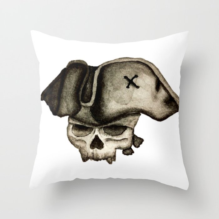 Pirate Skull Throw Pillow