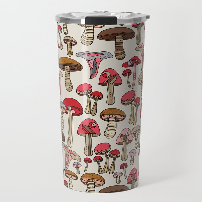 Doodles Mushrooms Travel Mug