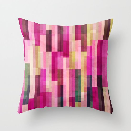 Pinks and Parallels Throw Pillow