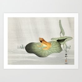 Ohara Koson, Frog On Lotus Leaf - Vintage Japanese Woodblock Print Art Art Print