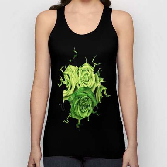 Green Roses Unisex Tank Top