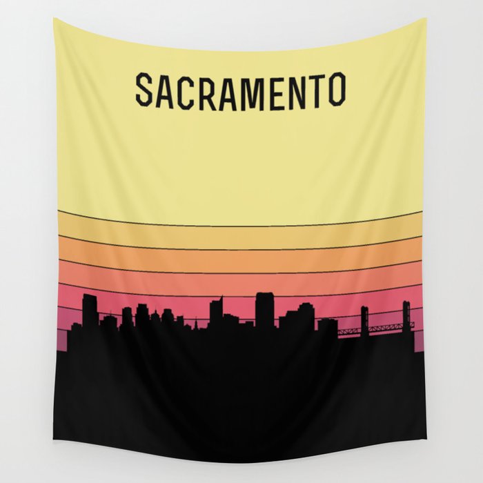 Sacramento Skyline Wall Tapestry