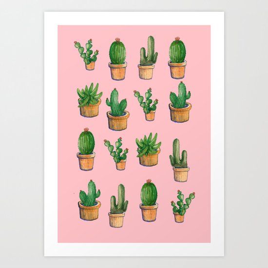 cactus pink, new cactus! Art Print