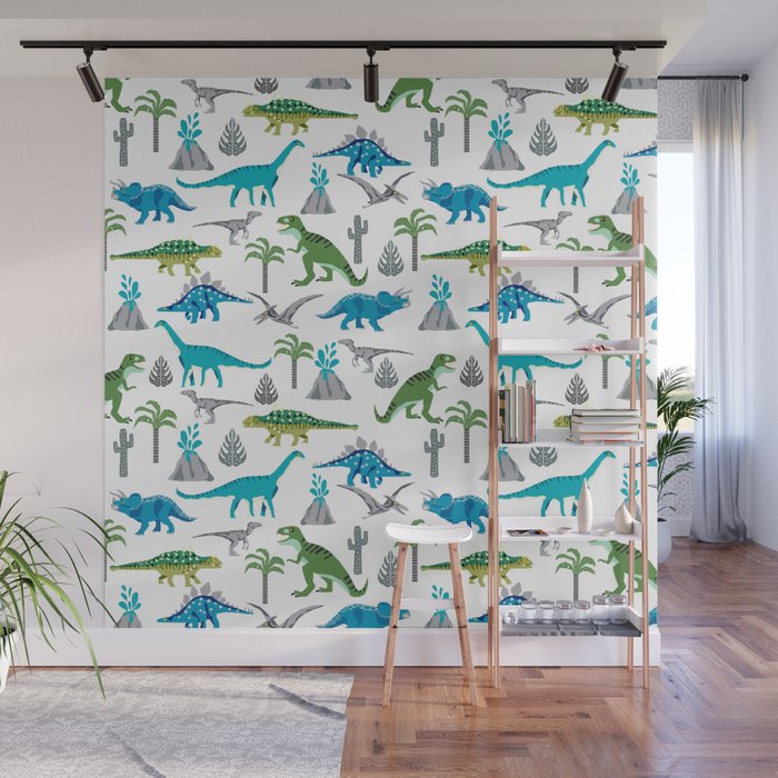 Dinos Kids Decor Boys Or Girls Room Nursery Gifts Dinosaurs Wall Mural By Charlottewinter Society6 A very uniquely gift at an. society6