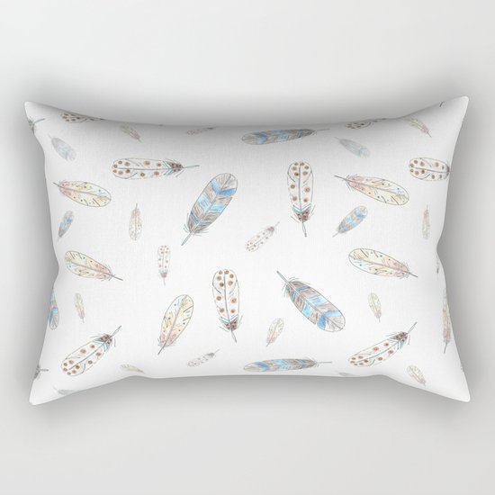 Watercolor feathers print Rectangular Pillow