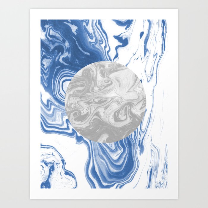 Amira Spilled Ink Japanese Watercolor Marble Geometric Circle