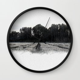 Countryside in the Ticino river natural park during winter before sunset Wall Clock
